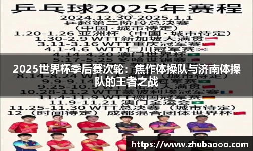 2025世界杯季后赛次轮：焦作体操队与济南体操队的王者之战